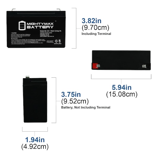 6V 12AH F2 SLA Replacement Battery For APC BACK-UPS BK575C, BK600C